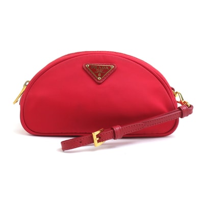 プラダ PRADA ポーチ ナイロン レッド ユニセックス【中古】 h32495a