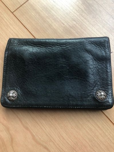 Chrome Hearts 2 Zipper Leather Wallet (with Strap) "Black"