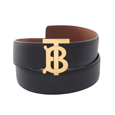 バーバリー BURBERRY TB REVERSIBLE リバーシブル ベルト 衣料品 レザー レディース ブラック系 / ブラウン系 【中古】