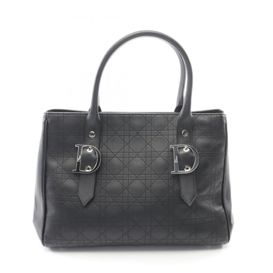 ディオール Dior カナージュ トートバッグ バッグ レザー レディース ブラック系 【中古】