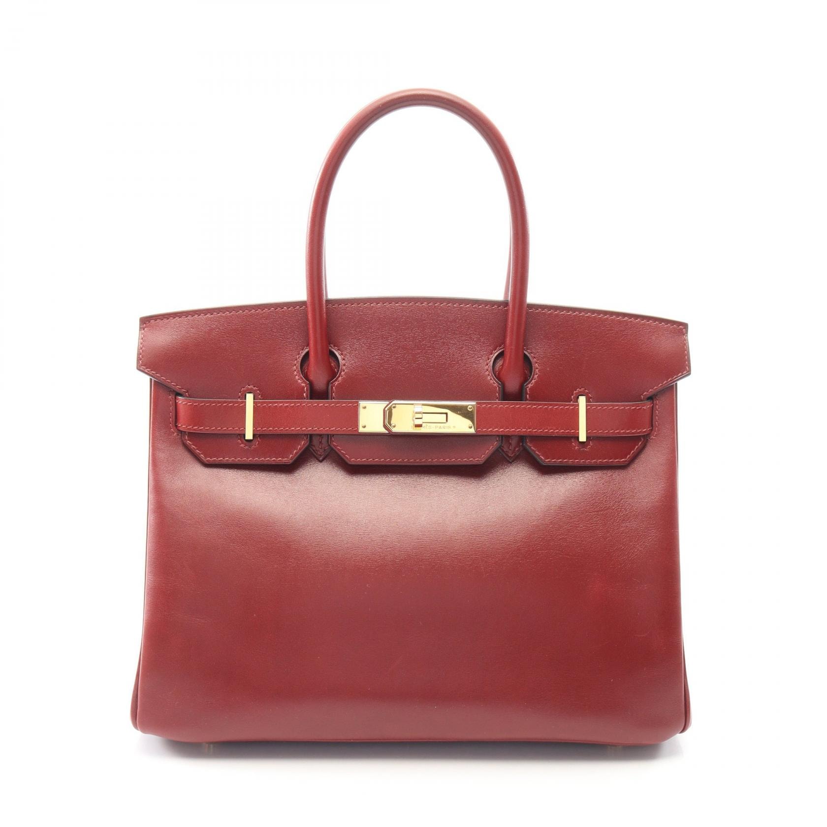 エルメス HERMES バーキン30 ハンドバッグ バッグ カーフ(牛革) レザー ボックスカーフ ルージュアッシュ □G刻印(2003年製造) レディース ボルドー系 【中古】