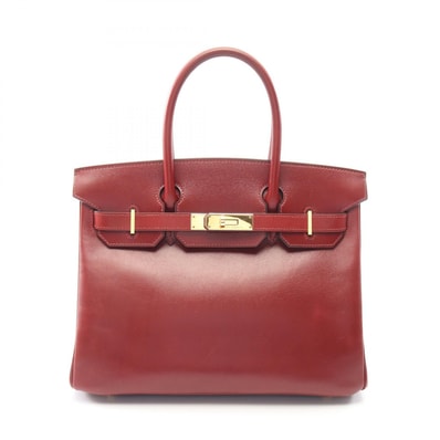 エルメス HERMES バーキン30 ハンドバッグ バッグ カーフ(牛革) レザー ボックスカーフ ルージュアッシュ □G刻印(2003年製造) レディース ボルドー系 【中古】