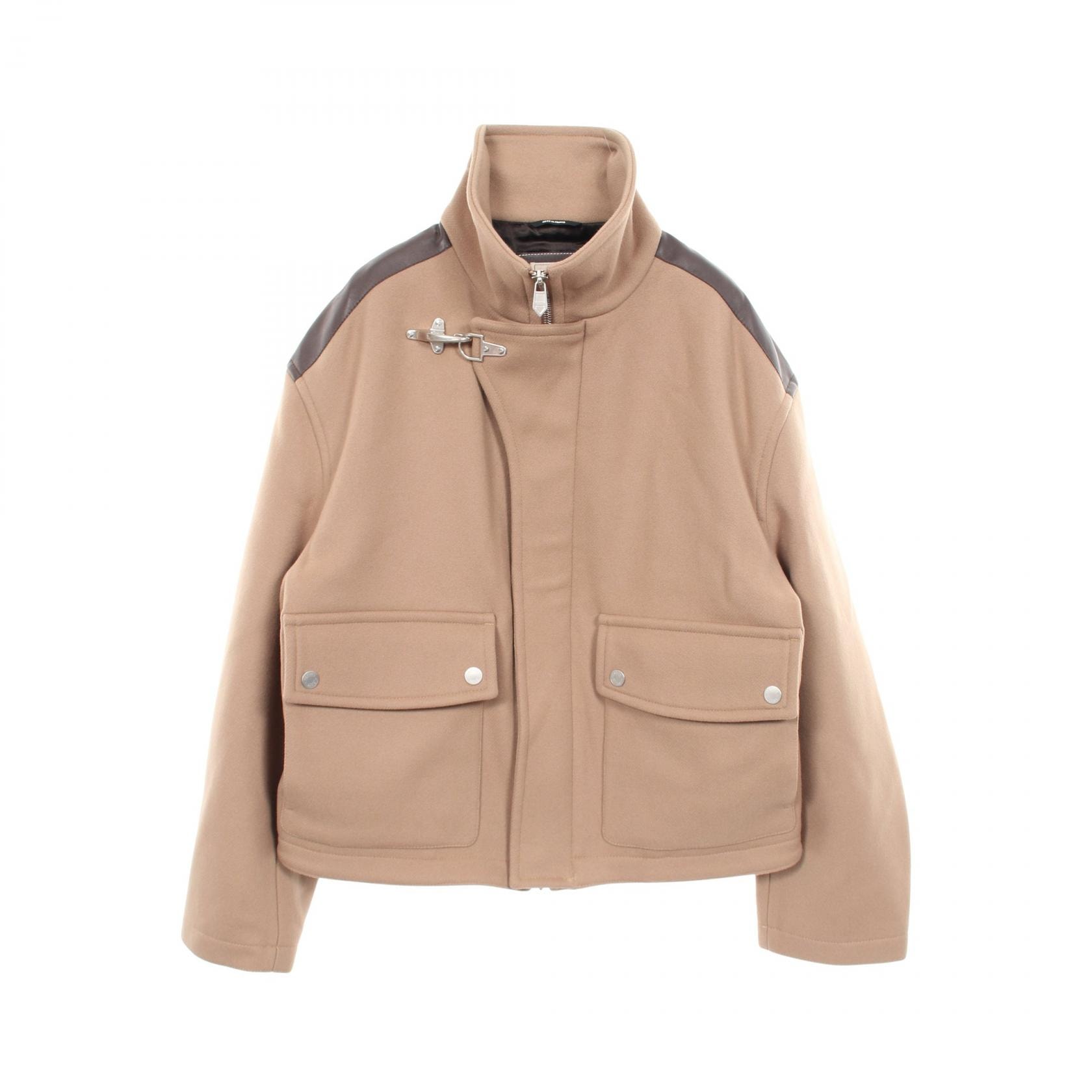 エルメス HERMES ストレート 衣料品 アウター ウール レザー ベージュ メンズ ベージュ系 / ブラウン系 【中古】