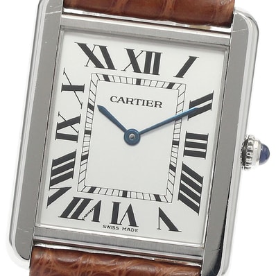 カルティエ タンクソロLM W1018355 クォーツ メンズ 【中古】