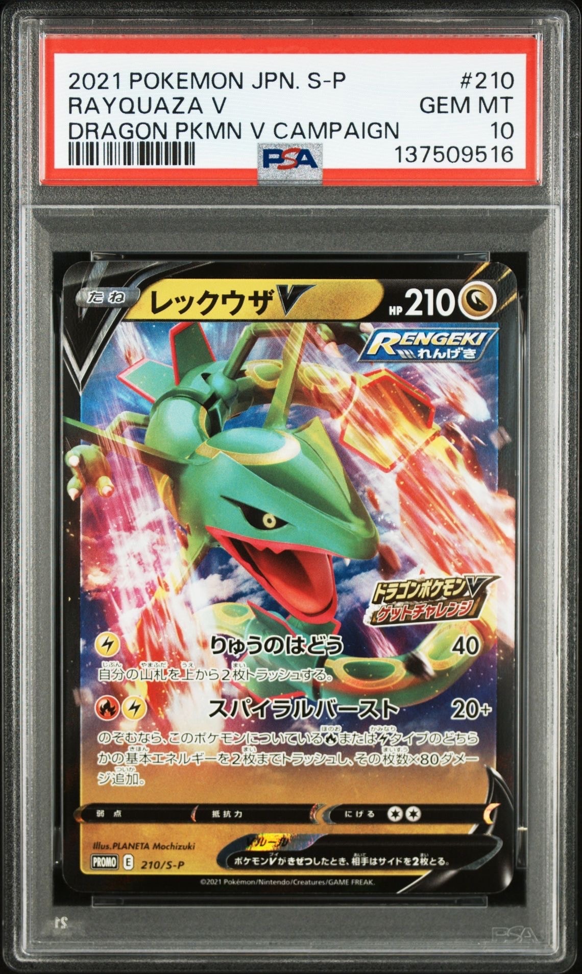 PSA10】レックウザV: プロモ P [S-P 210](プロモーションカード「S-P