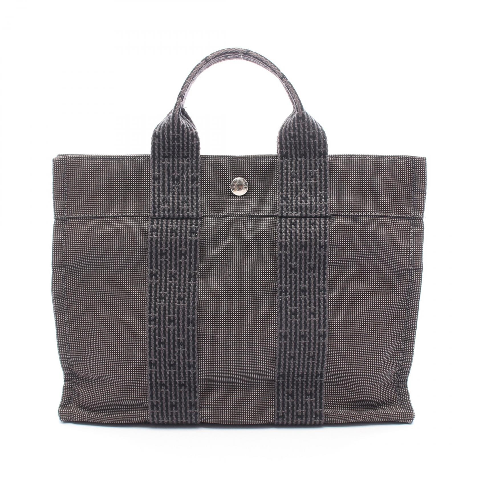エルメス HERMES エールラインPM トートバッグ バッグ キャンバス ナイロンキャンバス レディース グレー系 【中古】