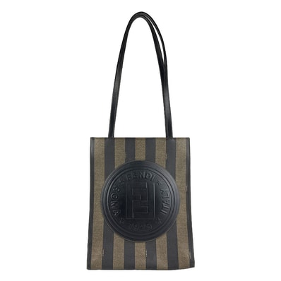 フェンディ FENDI ショルダーバッグ ペカン PVCコーティングキャンバス ブラウン/ブラック ユニセックス【中古】 z8983