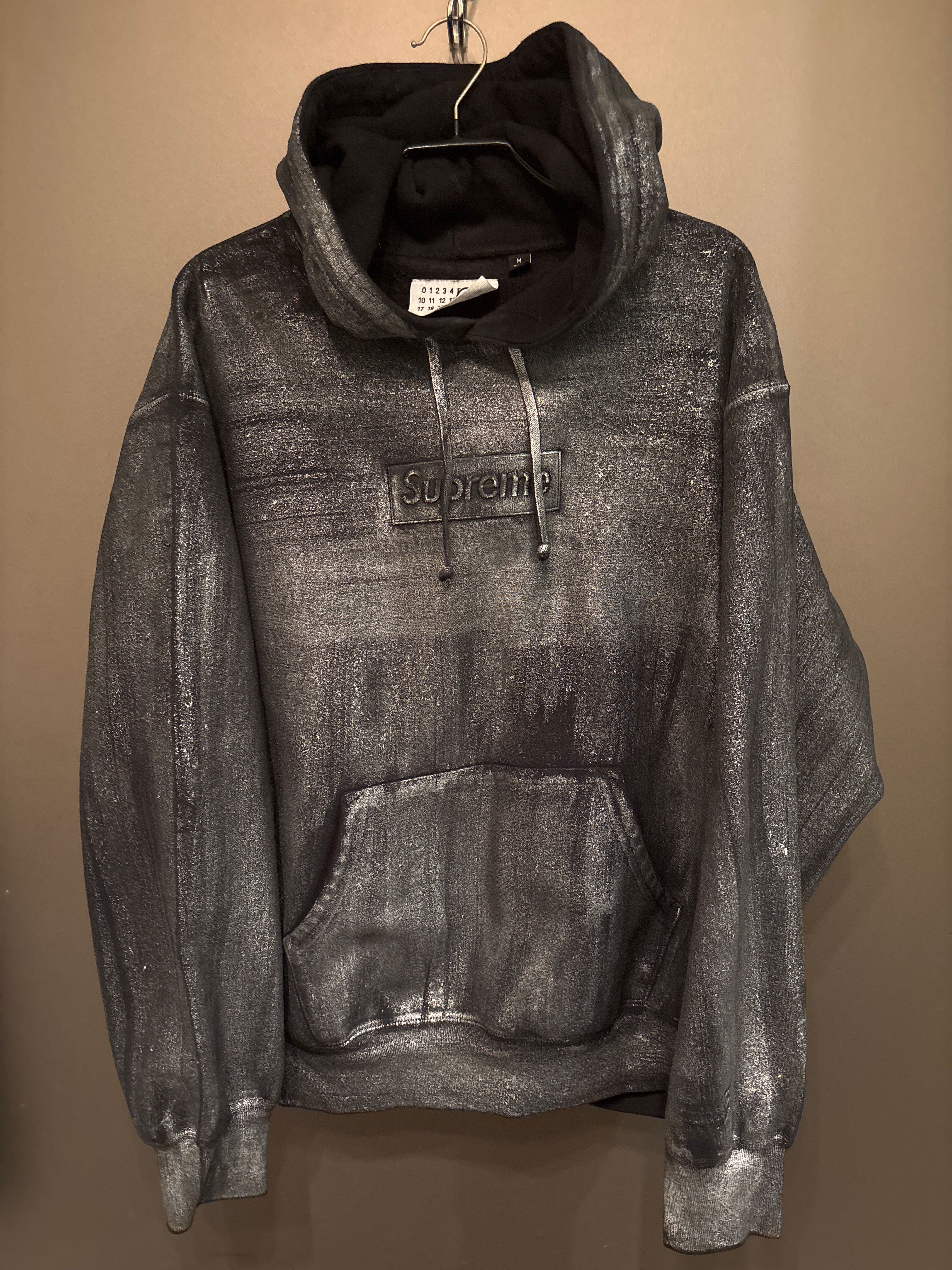 Supreme x MM6 Maison Margiela Foil Box Logo Hooded Sweatshirt "Black"