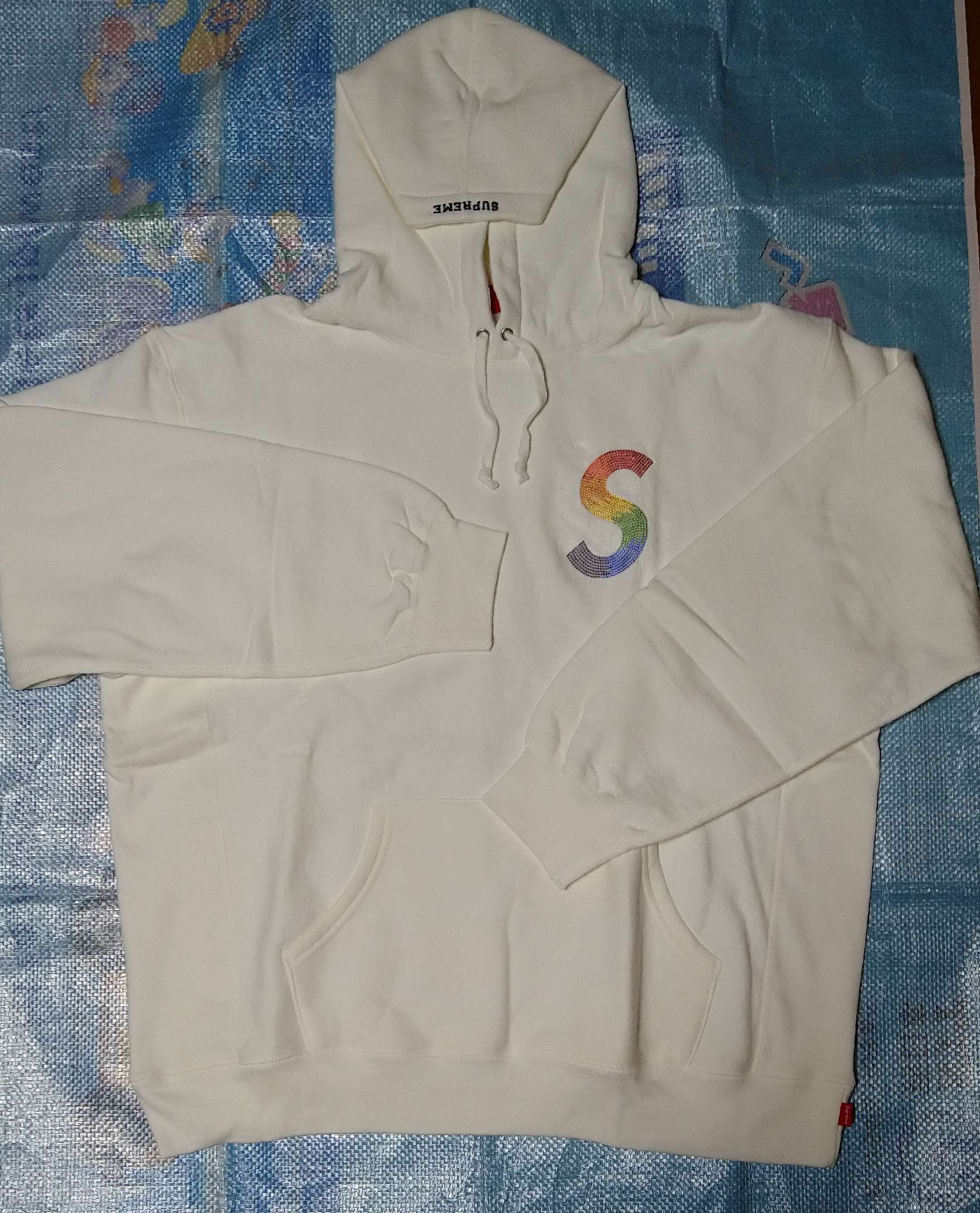 Supreme Swarovski® S Logo Hooded Sweatshirt "White"