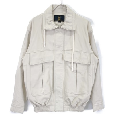 ヒステリックグラマー 02201LB01 ホワイト 20SS ジップアップ ラムレザージャケット