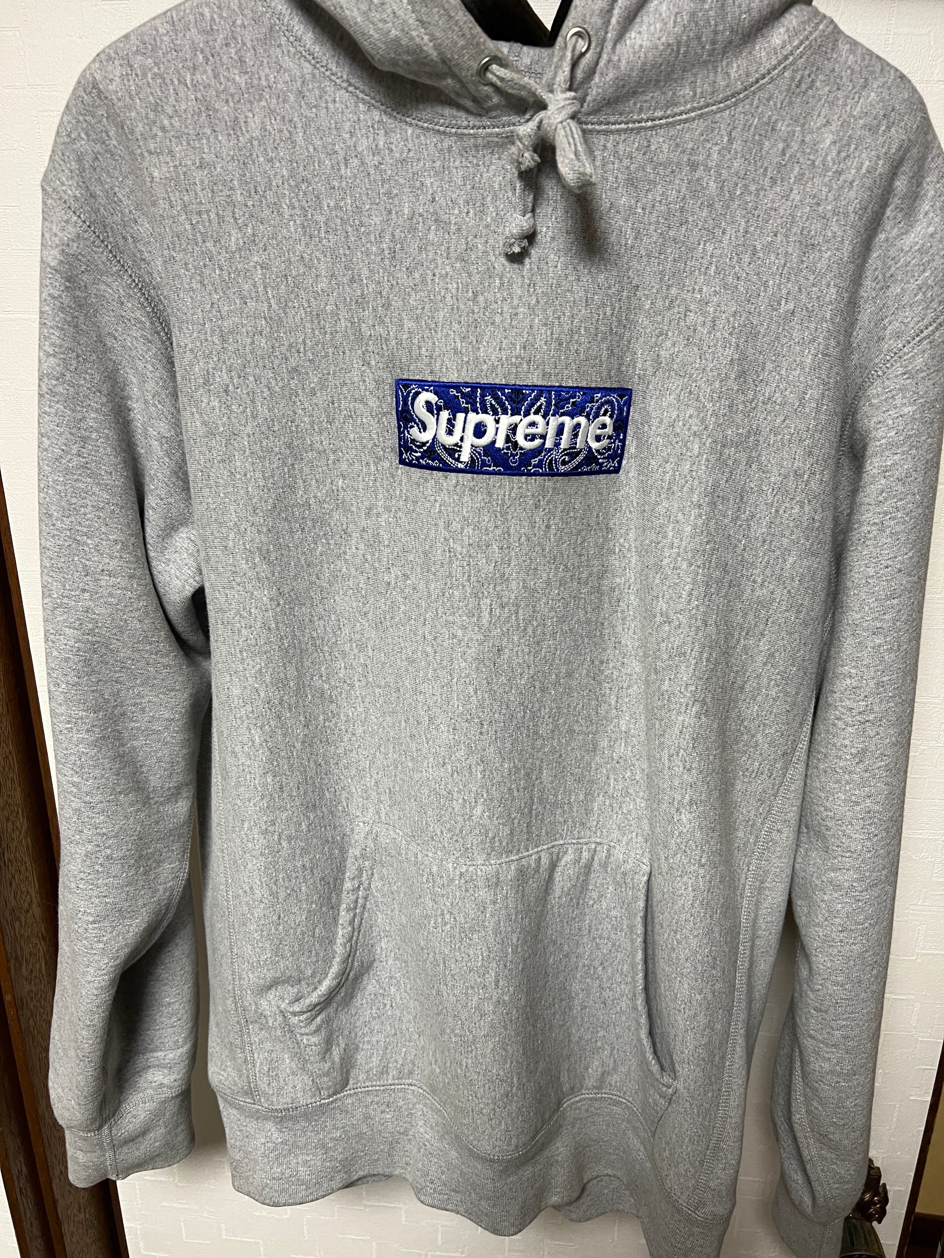 Supreme Bandana Box Logo Hooded Sweatshirt "Grey"