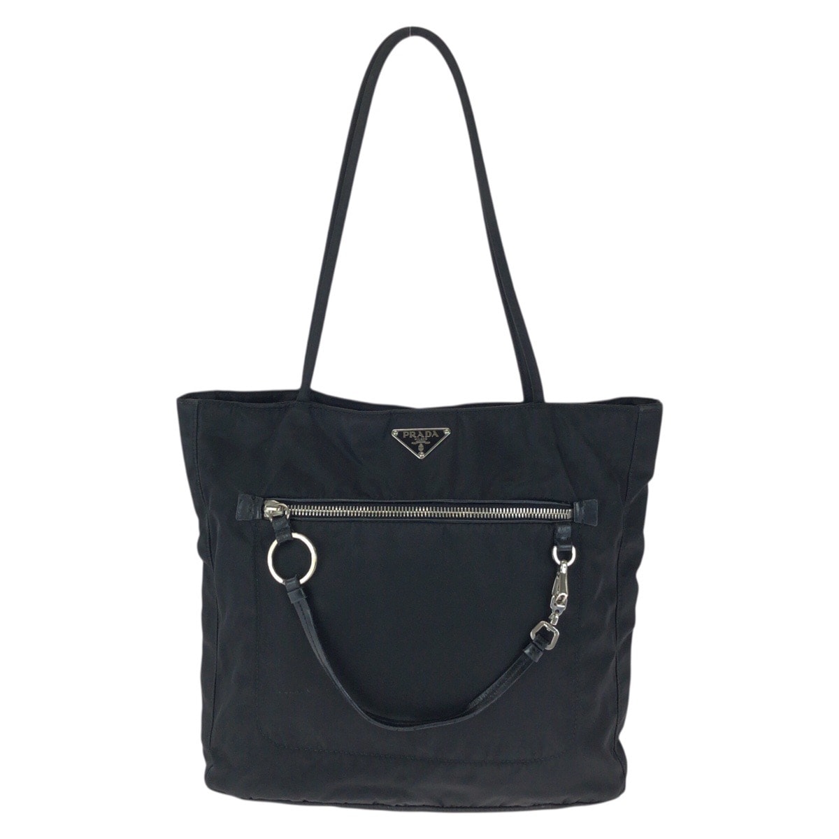 美品 PRADA プラダ テスート 三角ロゴプレート ブラック 黒 シルバー金具 ナイロン ショルダーバッグ トートバッグ 601629 【中古】