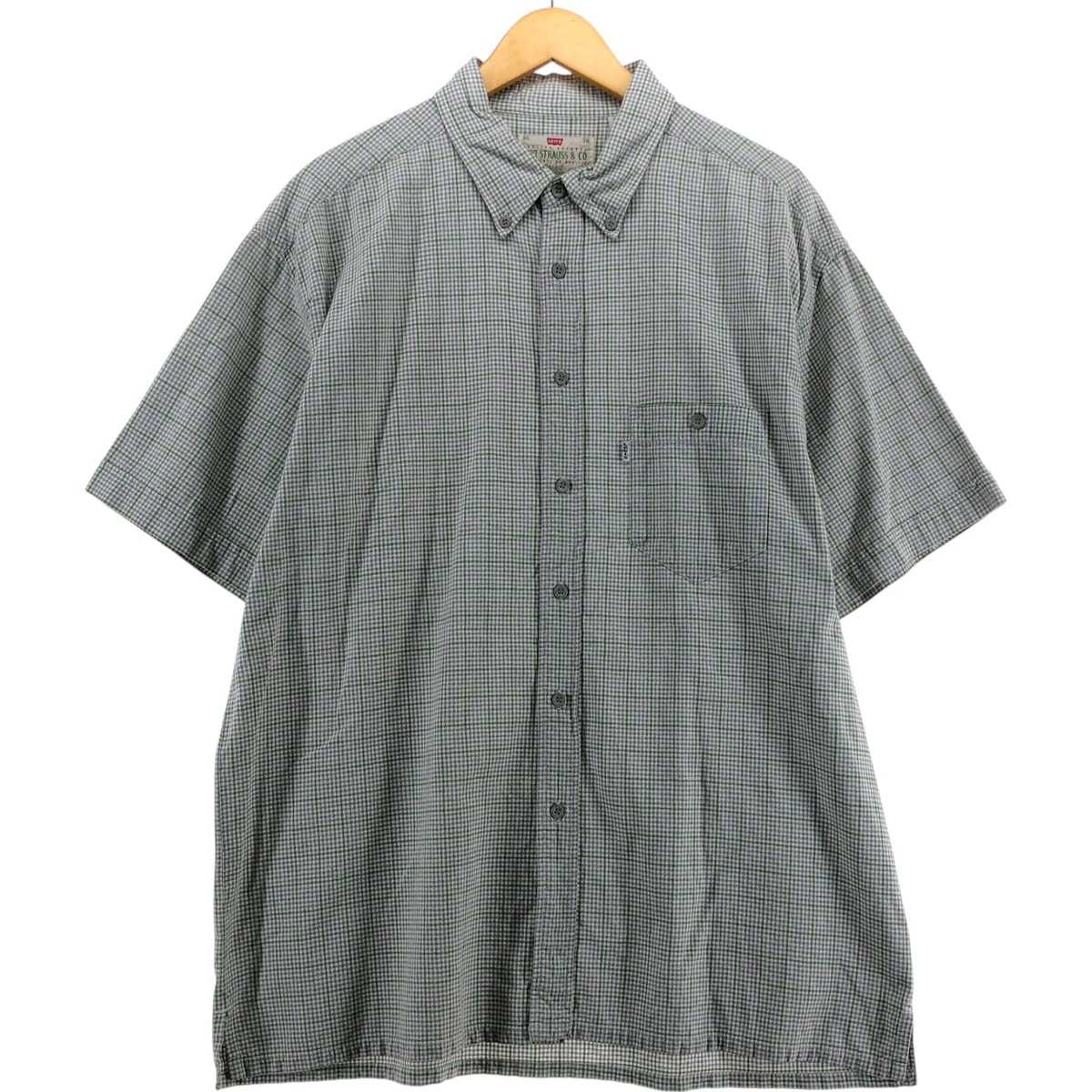 古着 90年代 リーバイス Levi's 半袖 ボタンダウン チェックシャツ ボックスシャツ メンズXL相当 ヴィンテージ/eaa543745