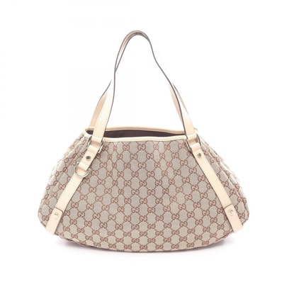 グッチ GUCCI アビー GGキャンバス ショルダーバッグ バッグ キャンバス レザー レディース ベージュ系 / ホワイト系 130736 【中古】