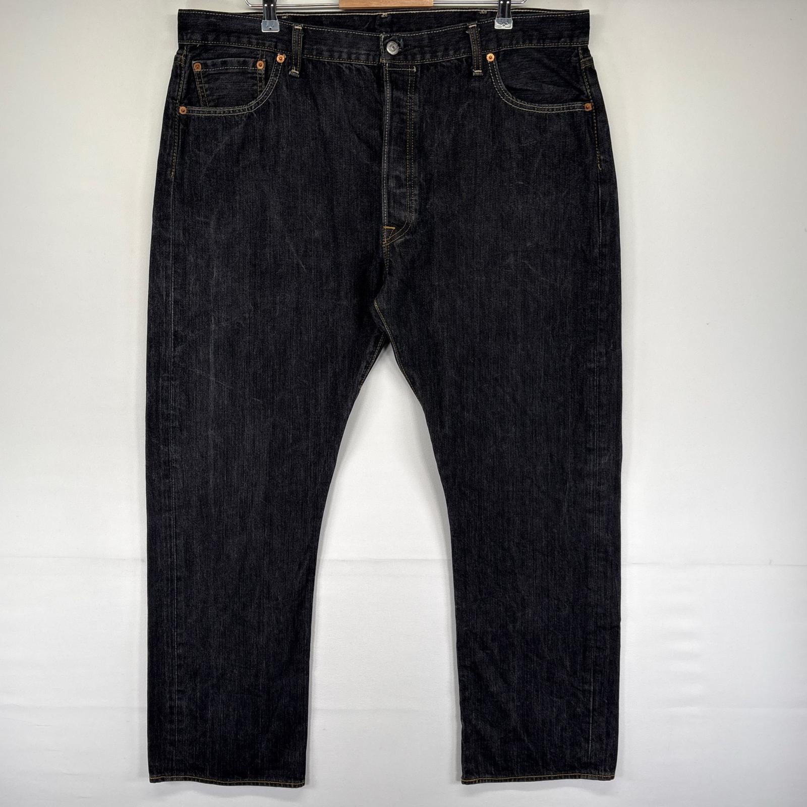 古着 リーバイス Levi's デニム パンツ Gパン 501 ストレート ボタンフライ 5ポケット 大きいサイズ W42 L32  ブラック系 メンズ