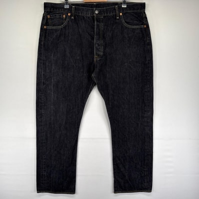古着 リーバイス Levi's デニム パンツ Gパン 501 ストレート ボタンフライ 5ポケット 大きいサイズ W42 L32 ブラック系 メンズ