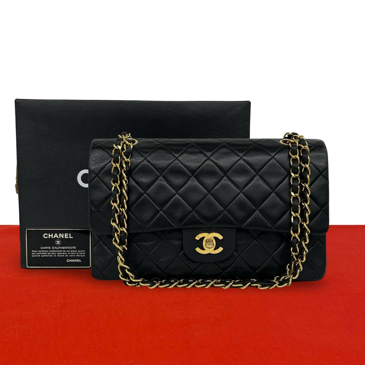 CHANEL シャネル マトラッセ ココマーク ラムスキン ショルダーバッグ ブラック
26325