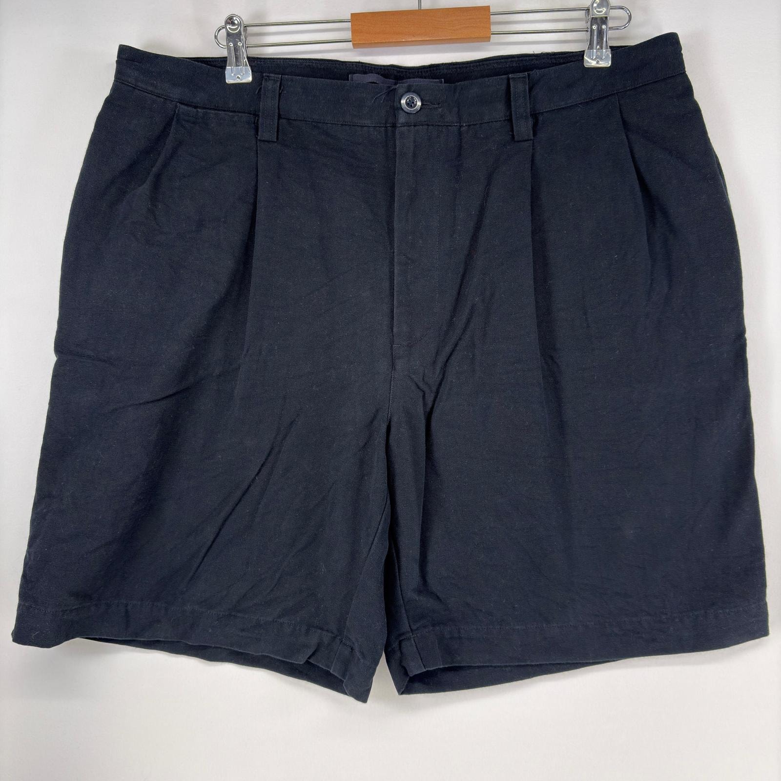 古着 ノーティカ NAUTICA ダック ショートパンツ ワンポイント ツータック ハーフパンツ 38  ブラック メンズ
