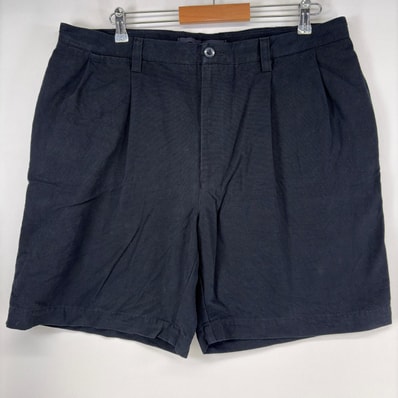 古着 ノーティカ NAUTICA ダック ショートパンツ ワンポイント ツータック ハーフパンツ 38 ブラック メンズ