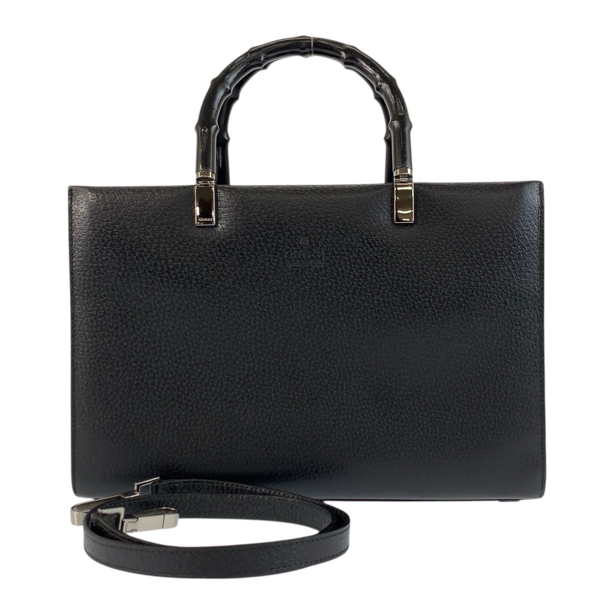 美品 GUCCI グッチ バンブー ブラック 黒 ゴールド金具 レザー ハンドバッグ トートバッグ ショルダーバッグ 2way 502979 【中古】