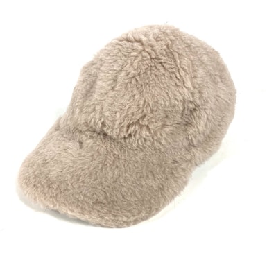 マックスマーラ MAX MARA テディ teddy ファー モコモコ 帽子 キャップ帽 ベースボール キャップ ウール ベージュ 美品