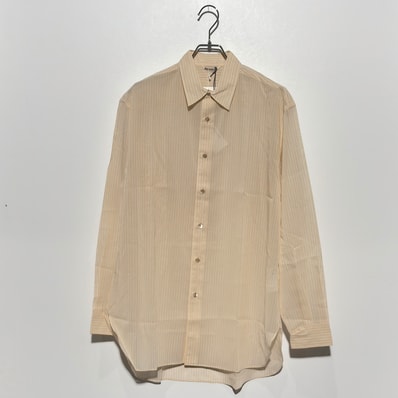 AURALEE 24SS Hard Twist Finx Organdy Stripe Shirt "Beige"