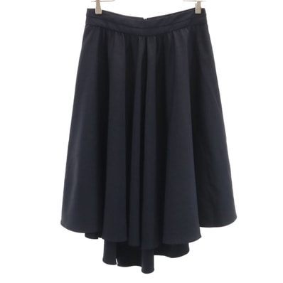 ZARA BASIC ザラベーシック ミモレ丈 フレアスカート M ネイビー