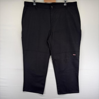 古着 ディッキーズ Dickies パンツ ダブルニー ワンポイント ツールポケット ジッパーフライ 大きいサイズ w42 L30 ブラック系 メンズ