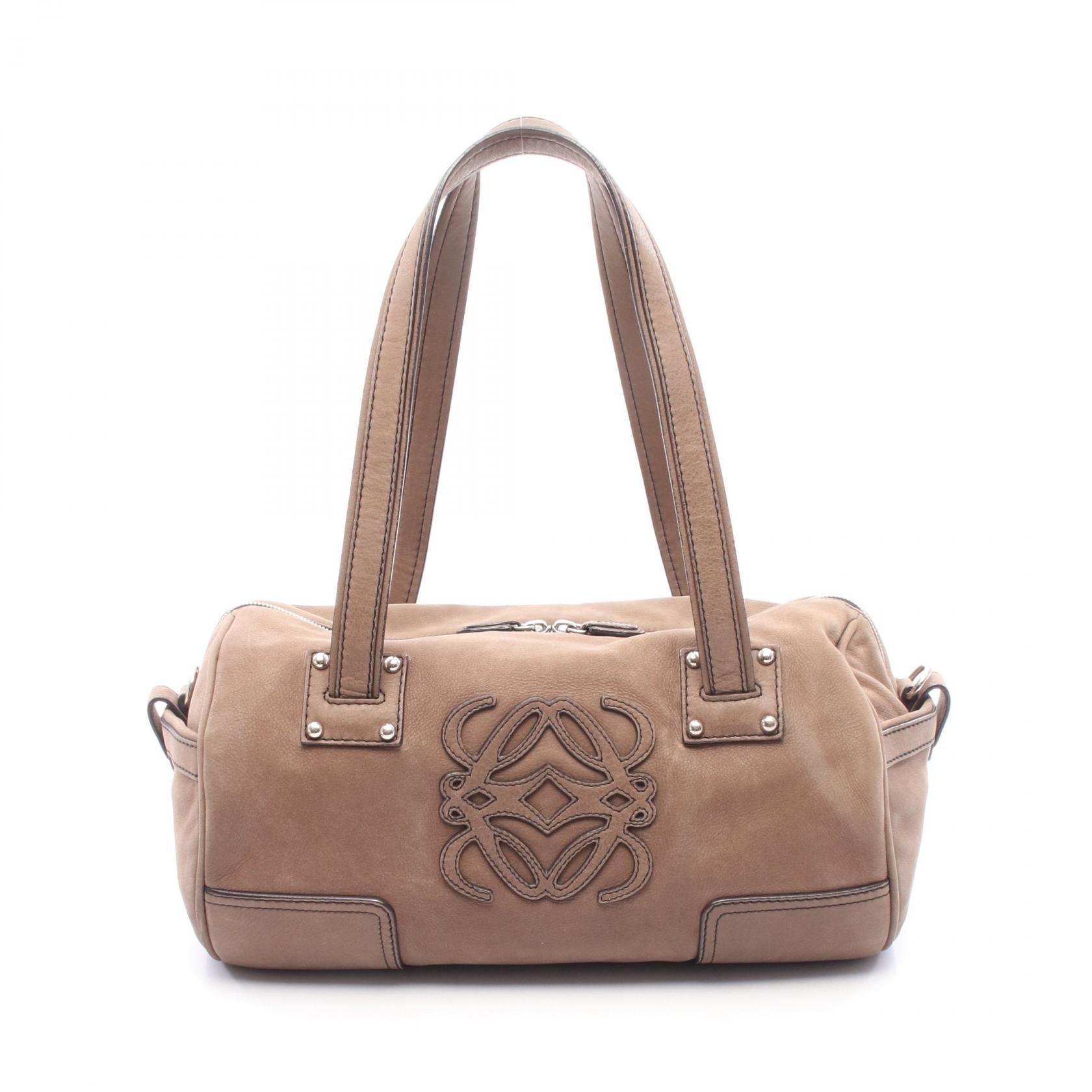 ロエベ LOEWE アナグラム ハンドバッグ バッグ レザー レディース ブラウン系 【中古】