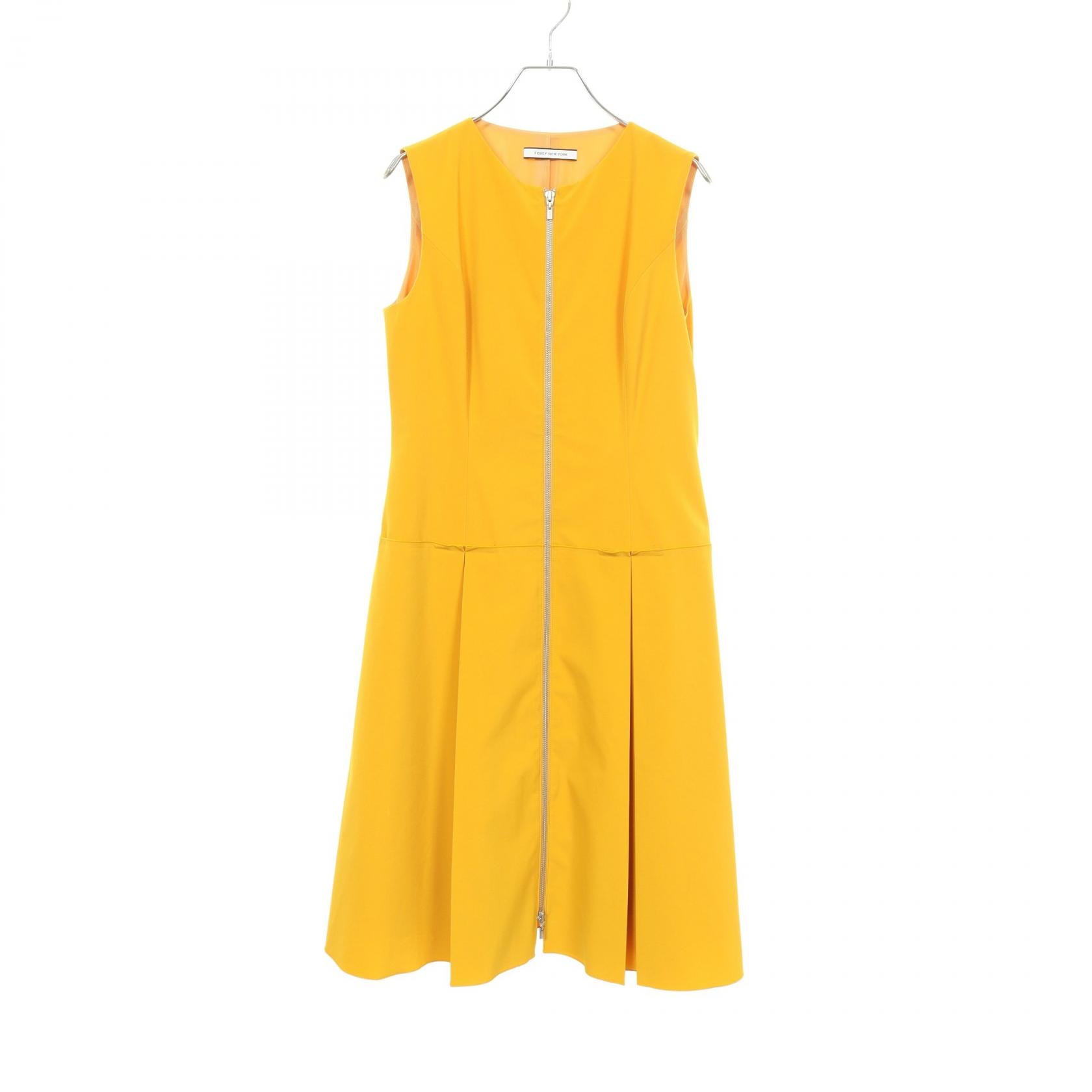フォクシー ニューヨーク FOXEY NEW YORK ジップアップ ノースリーブ ワンピース 衣料品 トップス ポリエステル レディース イエロー系 38337 【中古】