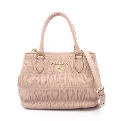プラダ PRADA NAPPA GAUFRE'1 2WAY ハンドバッグ バッグ レザー レディース ピンク系 【中古】