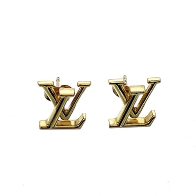LOUIS VUITTON ルイ・ヴィトン ピアス・LV アイコニック リヴィニシャル ピアス M00743 メタル ゴールド レディース【中古】