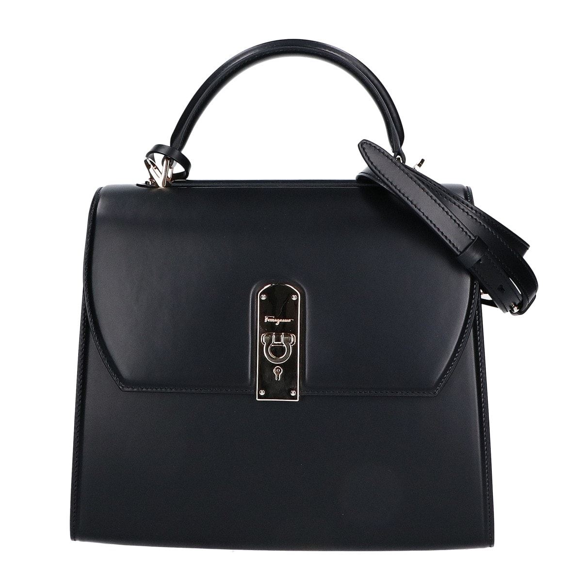 サルヴァトーレフェラガモ 新品同様 Boxyz ラージ ボクシィズ ガンチーニ金具 2WAY トップハンドル