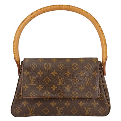 LOUIS VUITTON ルイ・ヴィトン ミニルーピング ハンドバッグ ショルダーバッグ M51147 モノグラム ブラウン レディース【中古】