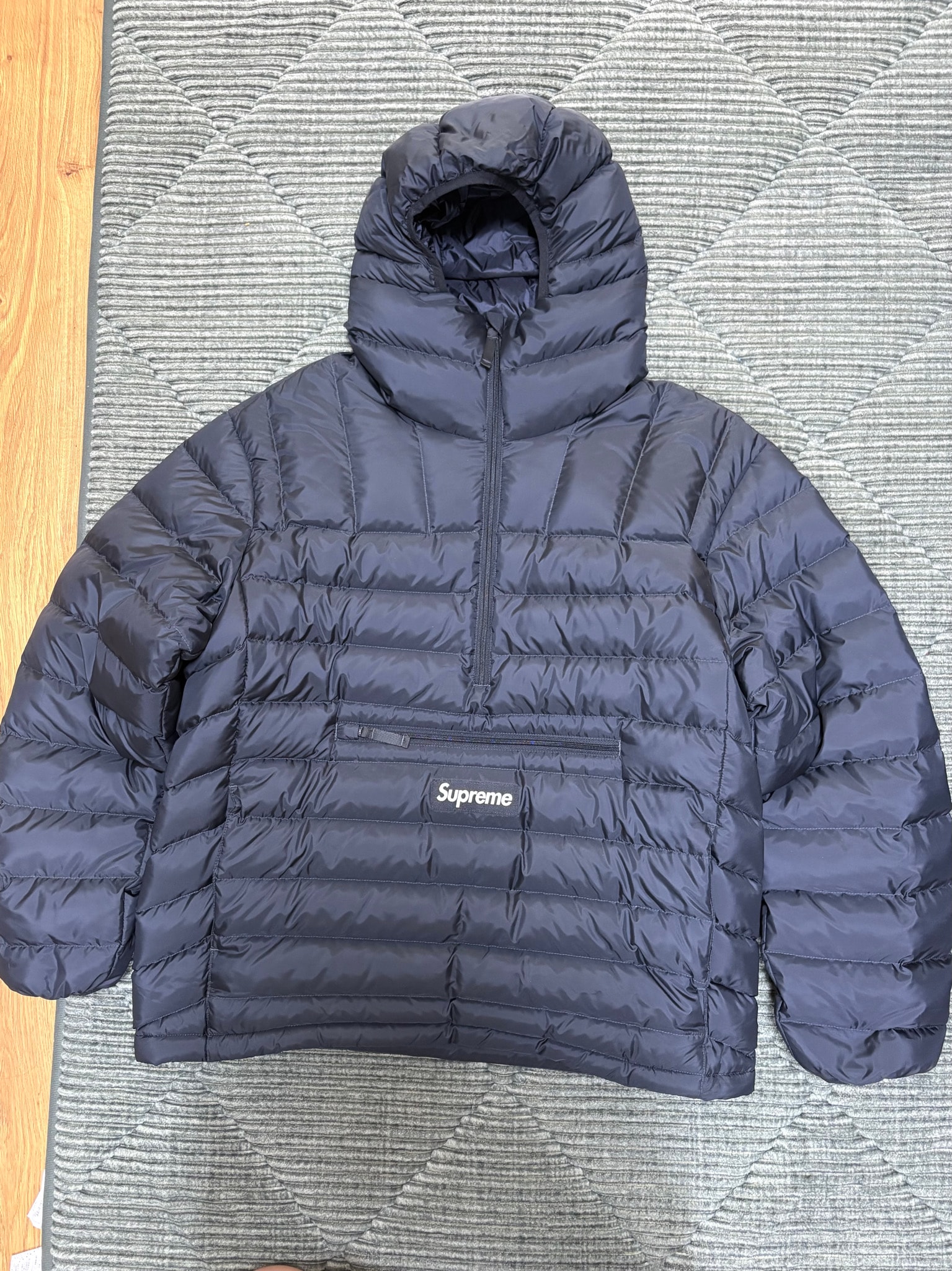 Supreme Micro Down Half Zip Hooded Pullover "Black"