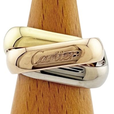 カルティエ トリニティ クッション ラージ リング 指輪 -号 18金 K18イエローゴールド レディース CARTIER 中古