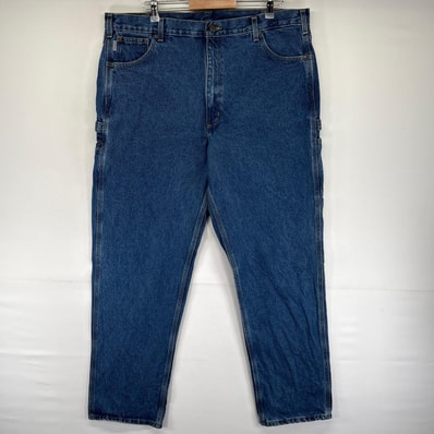 古着 カーハート Carhartt デニム パンツ ペインター ワンポイントロゴ 大きいサイズ ハンマーループ W42 L34 ブルー系 メンズ