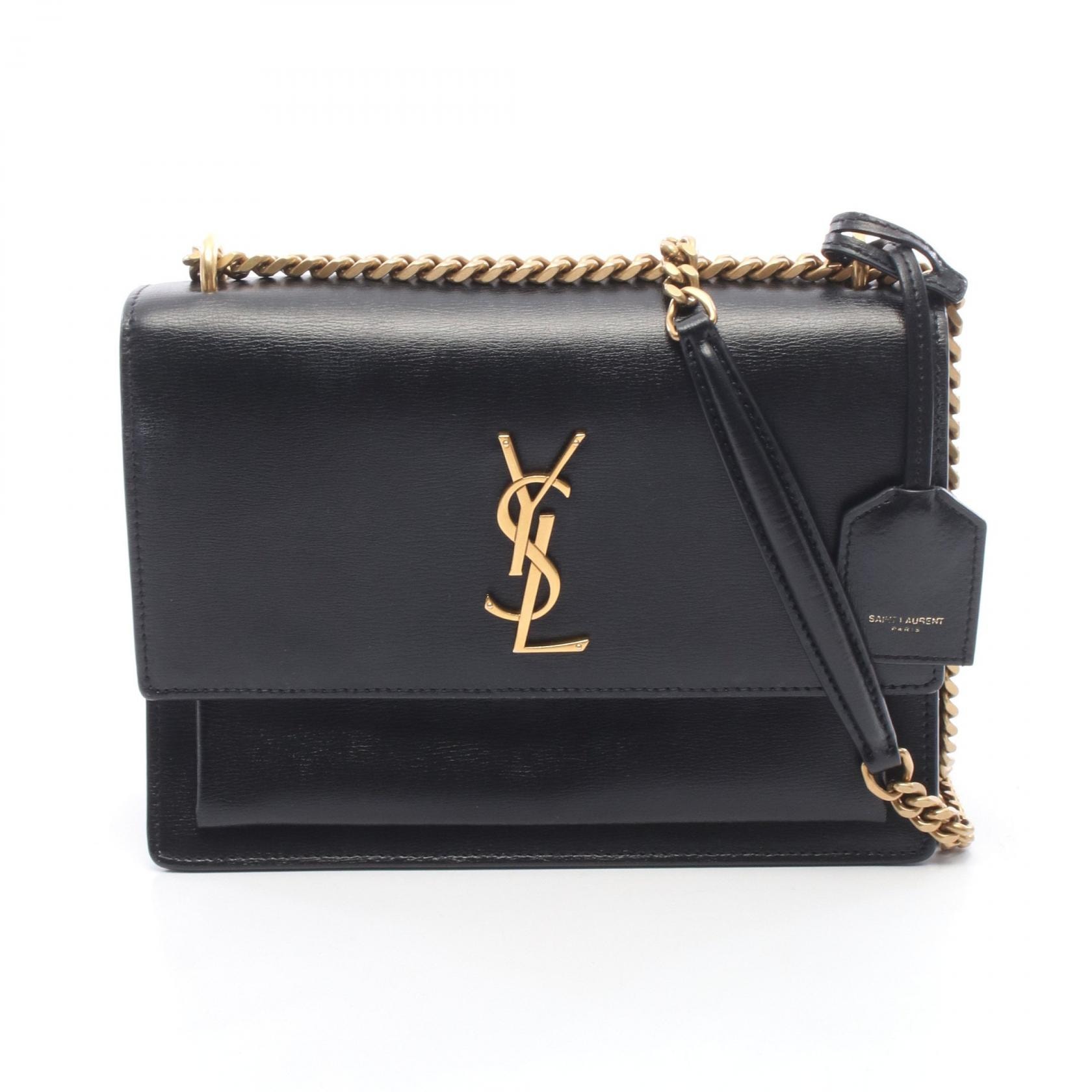 サンローランパリ SAINT LAURENT PARIS サンセット ショルダーバッグ バッグ レザー レディース ブラック系 【中古】