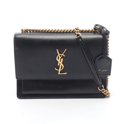 サンローランパリ SAINT LAURENT PARIS サンセット ショルダーバッグ バッグ レザー レディース ブラック系 【中古】