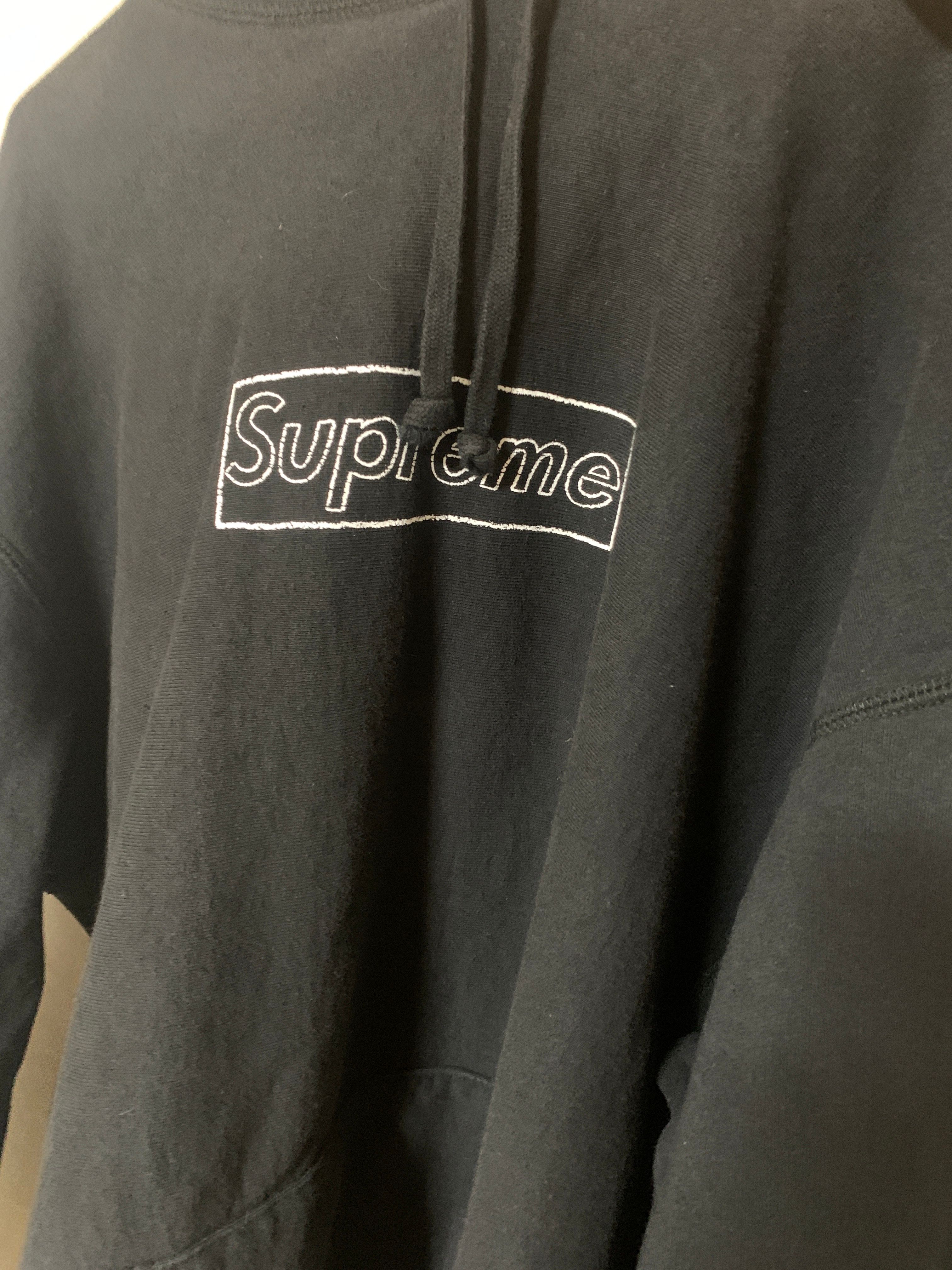 Supreme KAWS Chalk Logo Hooded Sweatshirt "Black"(2021)