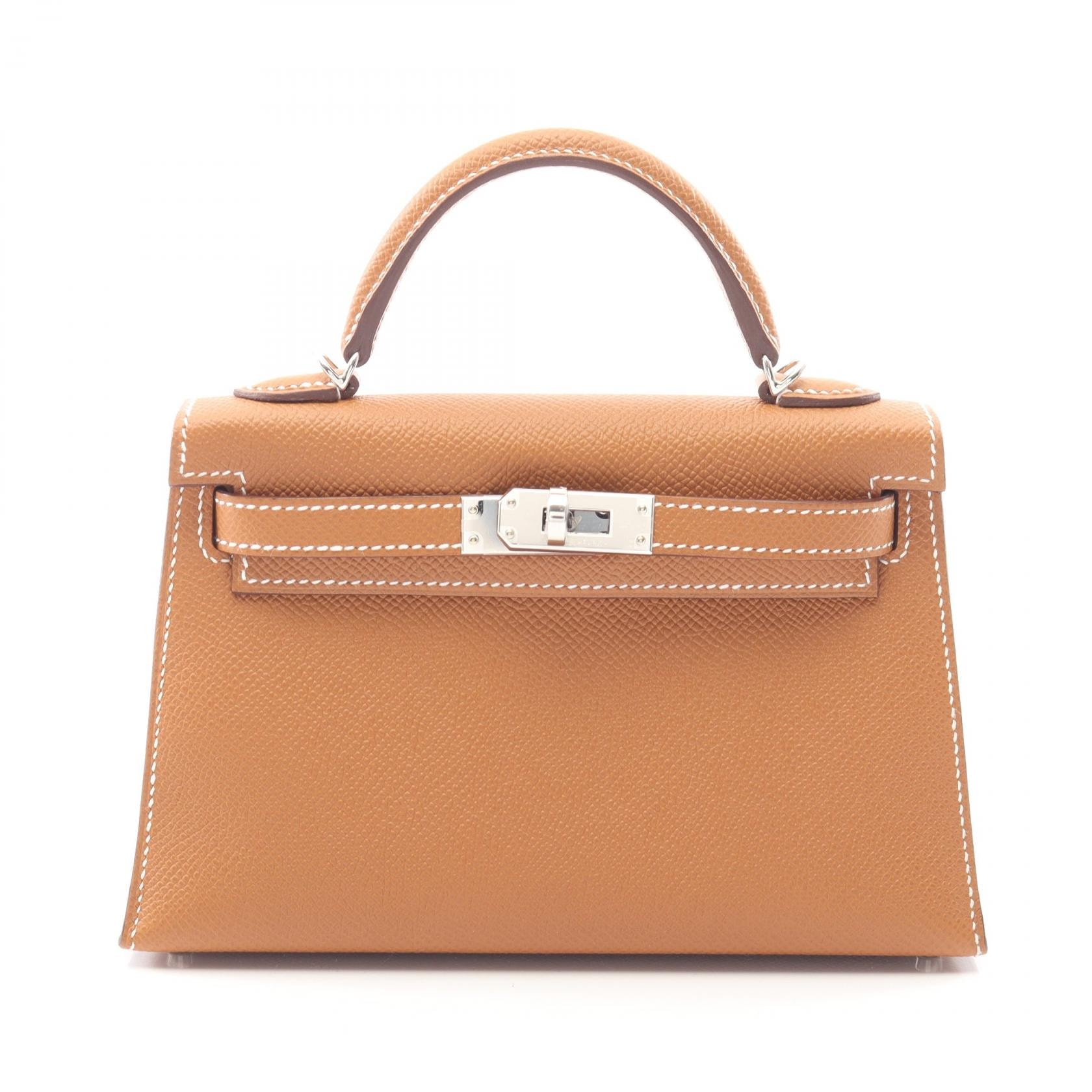 エルメス HERMES ミニケリー2 ゴールド 外縫い 2WAY ハンドバッグ バッグ レザー ヴォーエプソン K刻印(2025年製造) レディース ブラウン系 【中古】