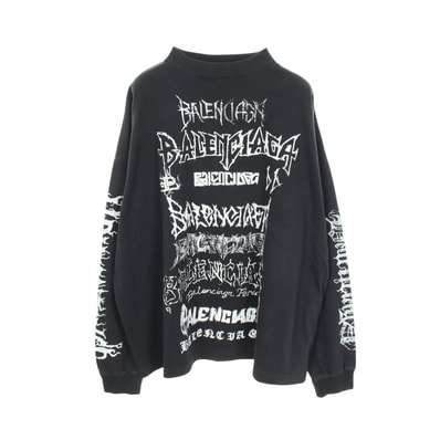 バレンシアガ BALENCIAGA DIY METAL 長袖Tシャツ 衣料品 トップス コットン メンズ レディース ブラック系 699191 【中古】