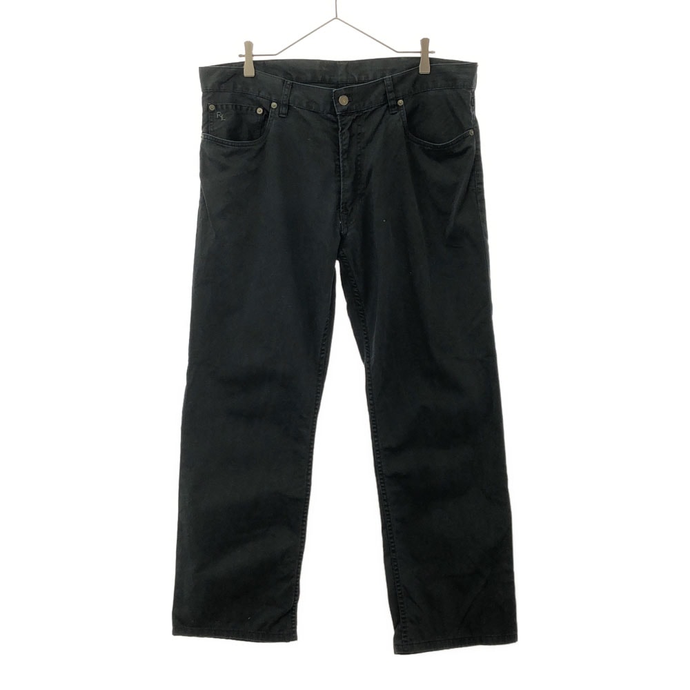 POLO RALPH LAUREN ポロラルフローレン 650 ロゴ刺繍 ストレート コットンパンツ 36/34 ブラック