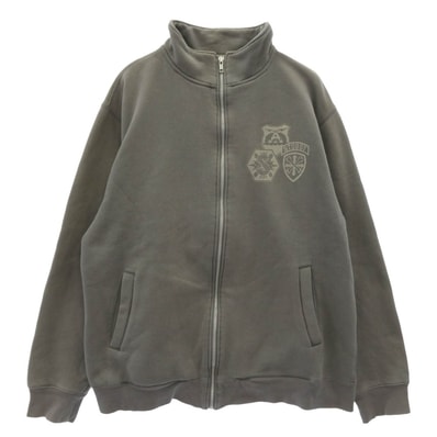 STUSSY ステューシー スウェット OLD オールド Sロゴ フロント バック プリント ジップアップ スウェット グレー系 L【中古】