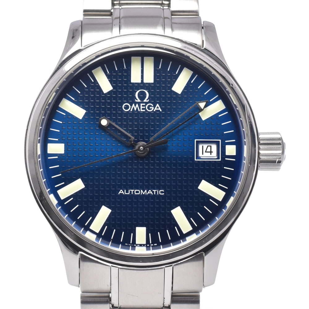 オメガ OMEGA 5203.81 クラシック デイト ブルー 自動巻き メンズ 良品 腕時計 O#146796