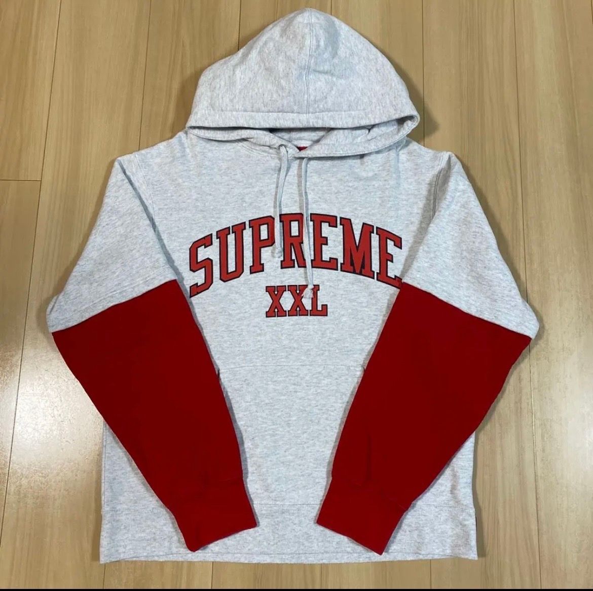 シュプリーム XXL フーデッド スウェットシャツ "アッシュ グレー"