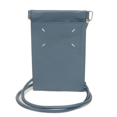 Maison Margiela メゾンマルジェラ スマート フォン ポーチ ロゴ グレイニー カーフ ポシェット 4ステッチ デニムブルー ショルダーバッグ SA1VZ0002 P4745 T6099