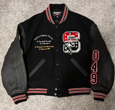 Supreme x HYSTERIC GLAMOUR Varsity Jacket "Black"