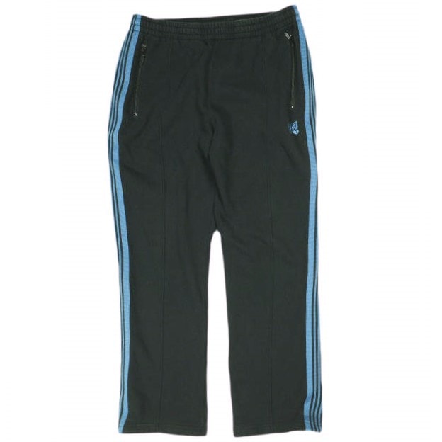 Needles x BEAMS JAPAN ニードルス ビームスジャパン 別注 日本製 Sweat Jersey Pants Special スウェットジャージーパンツ スペシャル HM355 L BLACK/BLUE イージー トラック ボトムス