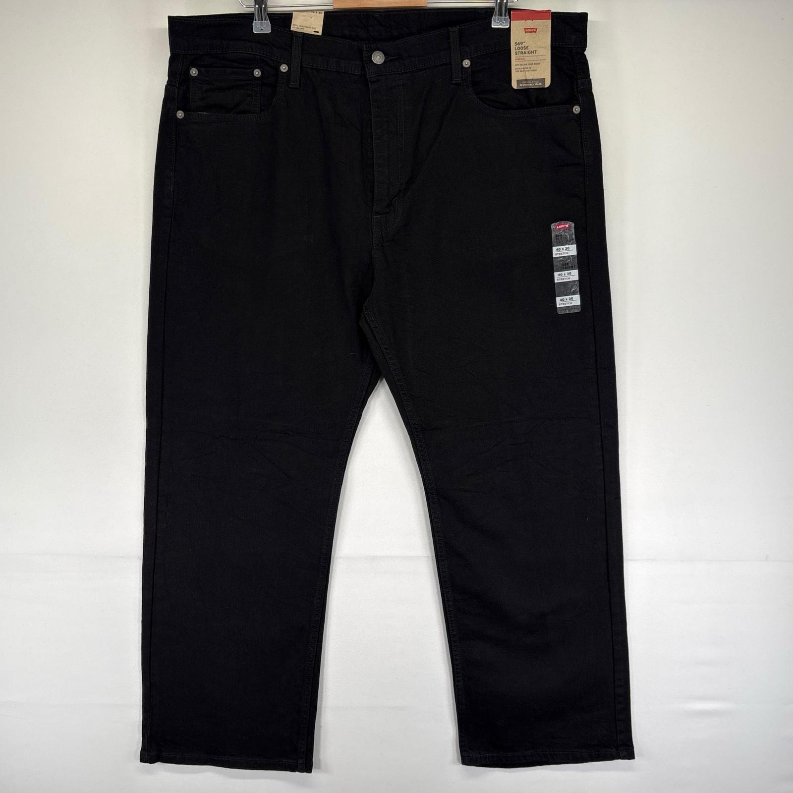 古着 デッドストック リーバイス Levi's デニム パンツ タグ付き 569 ジーパン ストレート ジッパーフライ W40 L30  ブラック系 メンズ